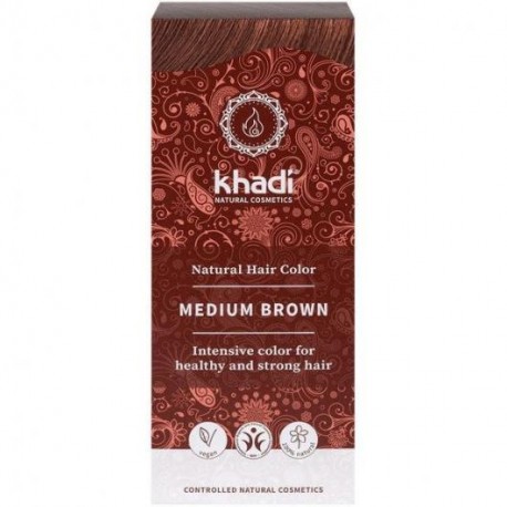 HERBAL HAIR COLOR CASTAÑO MEDIO 100G KHADI