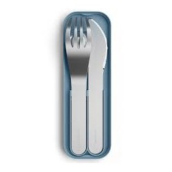 SET CUBIERTOS AC. INOX AZUL DENIM