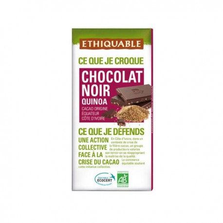 CHOCOLATE NEGRO CON QUINOA 100G ECO COMERCIO JUSTO