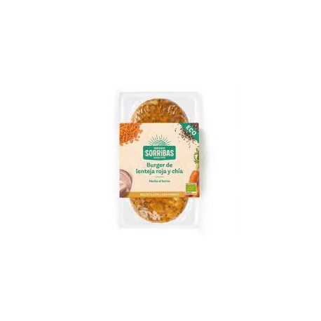 HAMBURGUESA LENTEJA ROJA Y CHIA ECO 160G  SORRIBAS