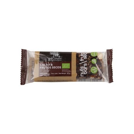 BARRITA CACAO Y FRUTOS SECOS S/G 40G ECO DELICATALIA