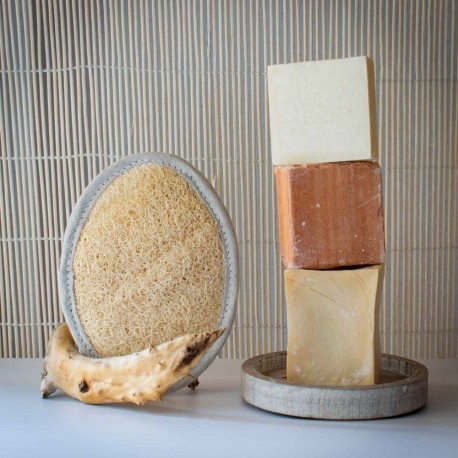 MANOPLA DE BAÑO LUFFA OVALADA ECO AZAL