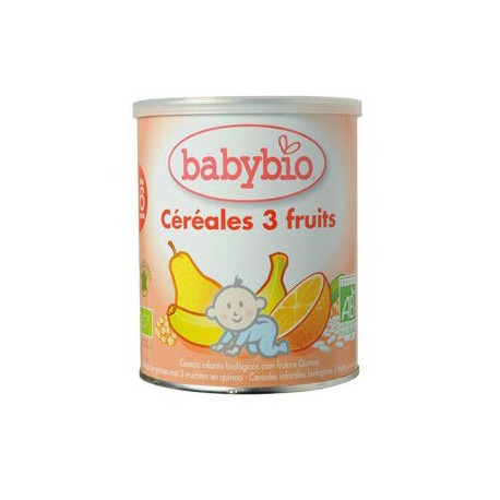 TRES CEREALES CON FRUTAS +6M 220G ECO BABYBIO