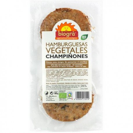 HAMBURGUESA VEGETAL CHAMPIÑONES 160G ECO BIOGRA